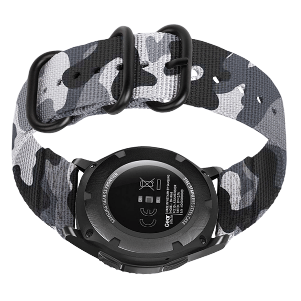 Nylonklokkereim for Samsung Galaxy Watch 4 & Huawei GT 4 Camouflage gray Model 2