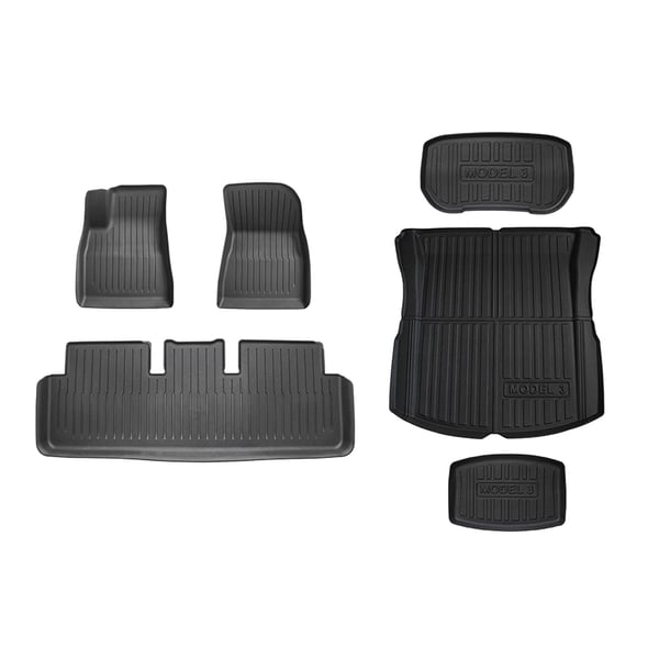2023-2024 Tesla Model 3 Gulvmatter Sett - TPE Materiale Left Hand Drive