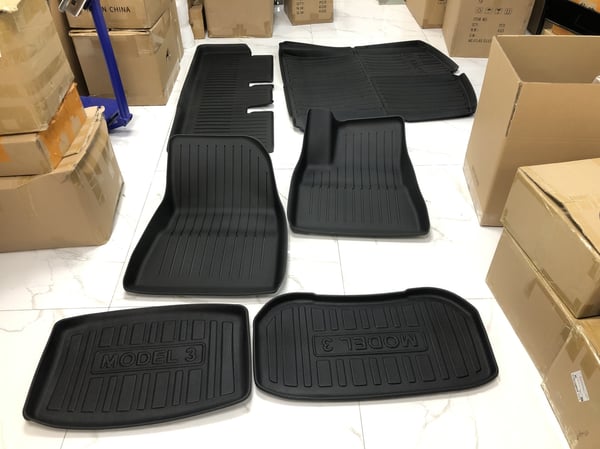 2023-2024 Tesla Model 3 Gulvmatter Sett - TPE Materiale Left Hand Drive