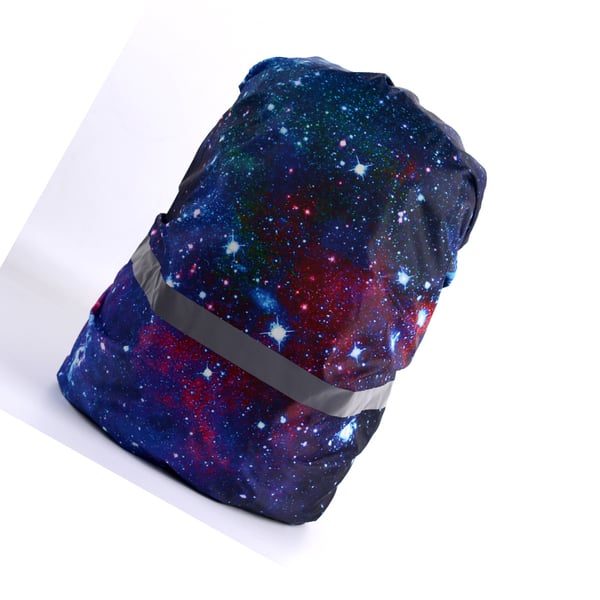 Vedenpitävä reppusadeviitta heijastinnauhalla Black starry sky S