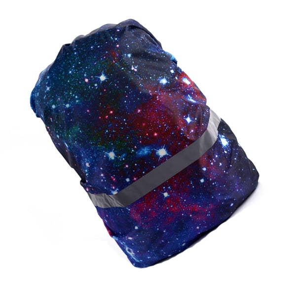 Vedenpitävä reppusadeviitta heijastinnauhalla Black starry sky S