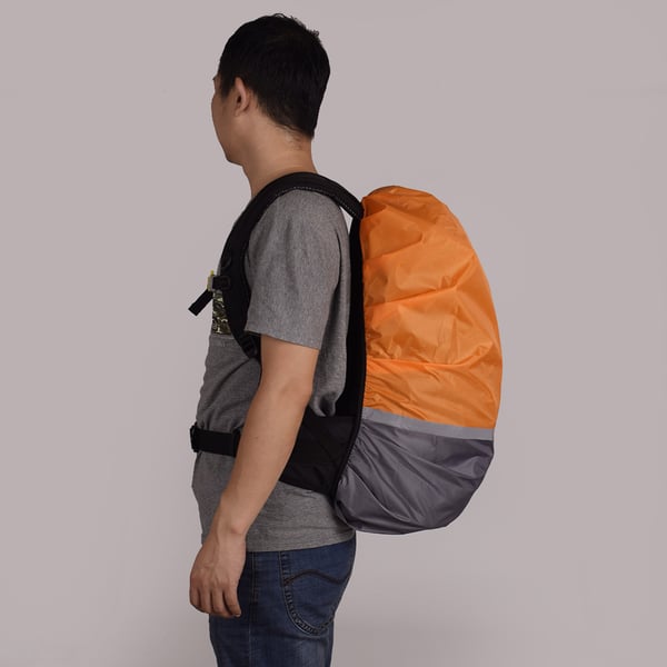 Reflekterende vanntett ryggsekkdeksel Orange and gray dual color L