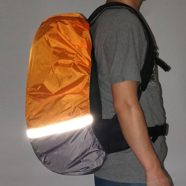 Reflekterende vanntett ryggsekkdeksel Orange and gray dual color L