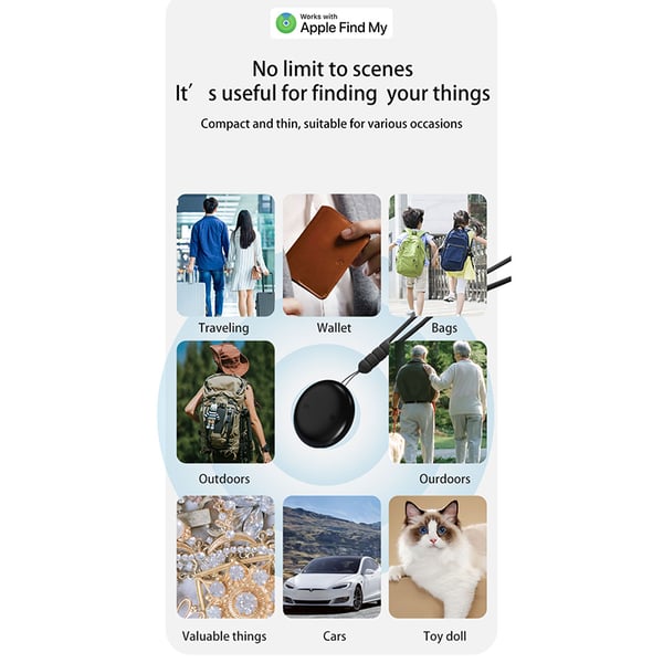 Tracker Small Mini Anti-Lost Device - MFI-certifierad Black