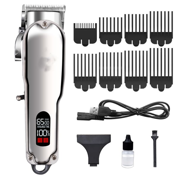 Professionel hårtrimmer - USB med 8 afstandskamme