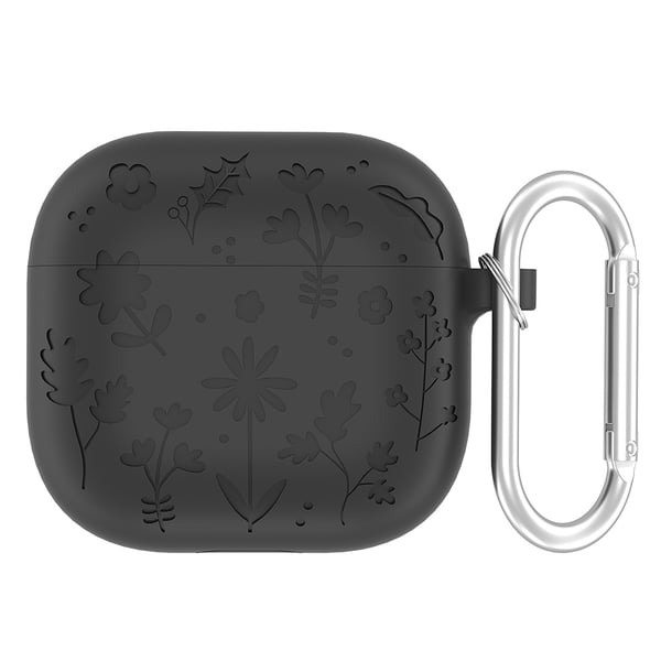 Silikoninen suojakotelo Apple AirPods 4:lle, jossa lukittava karbiini DarkGrey Silikoninen suojakotelo Apple AirPods 4:lle, jossa lukittava karbiini DarkGrey
