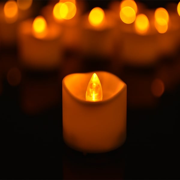 10-paknings LED-telys, batteridrevne flammeløse stearinlys