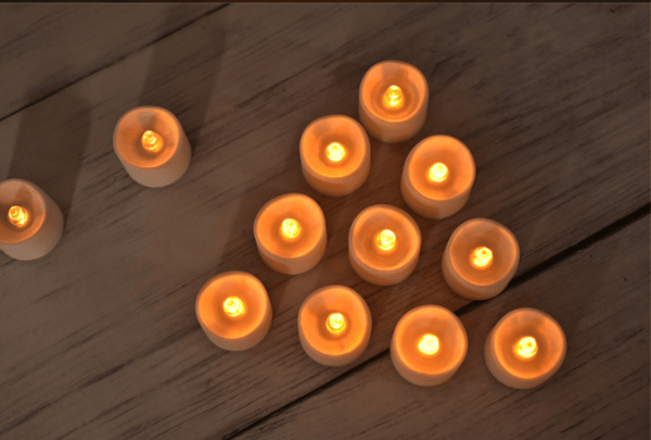 10-paknings LED-telys, batteridrevne flammeløse stearinlys