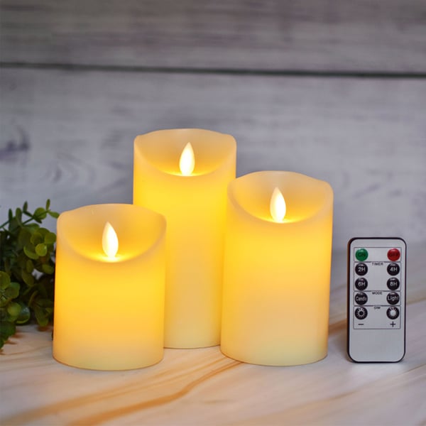 LED-lys, oppladbare batteridrevne lys med fjernkontroll S