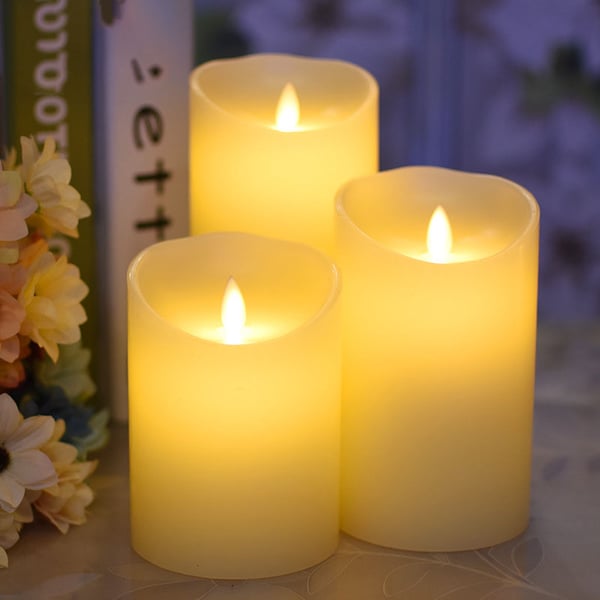LED-stearinlys med flimrende flamme (jevn bevegelse) M