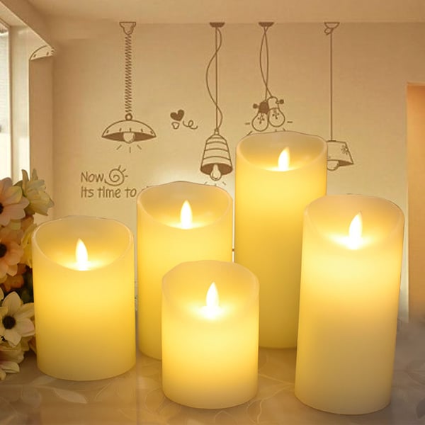 LED-stearinlys med flimrende flamme (jevn bevegelse) M