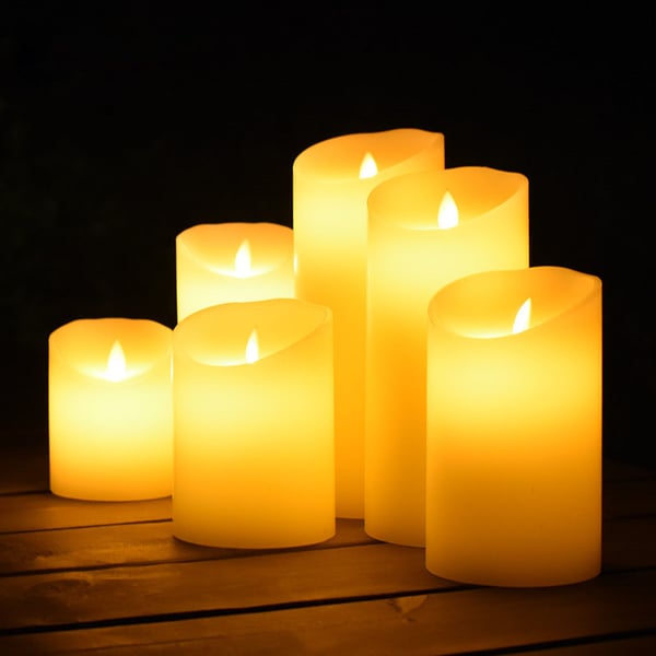 LED-stearinlys med flimrende flamme (jevn bevegelse) M