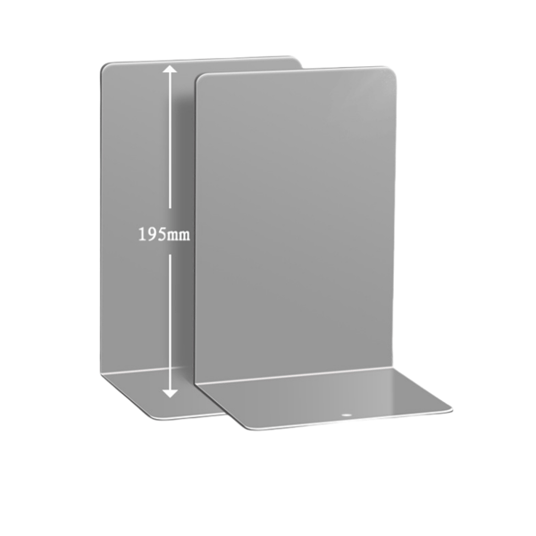 Metalliset L-muotoiset kirjanpidikkeet (2 kpl) Grey