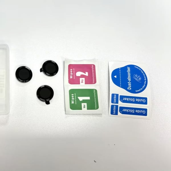 3-pakning kameralinsebeskytter med metallring kompatibel med iPhone 16-serien, svart, herdet glass med CD-mønster Black iPhone 16/16 Plus