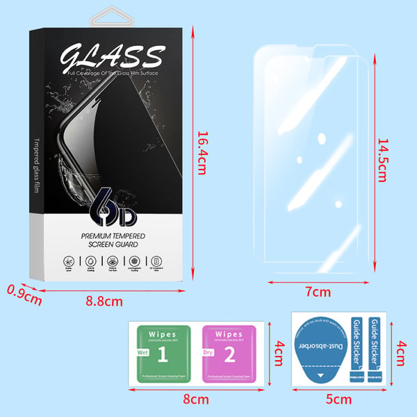 Karkaistu lasinen näytönsuoja iPhoneen (2 kpl) iPhone 16 Pro Max