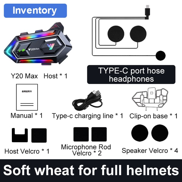 Bluetooth Helmet Headset pehmeällä mikrofonilla
