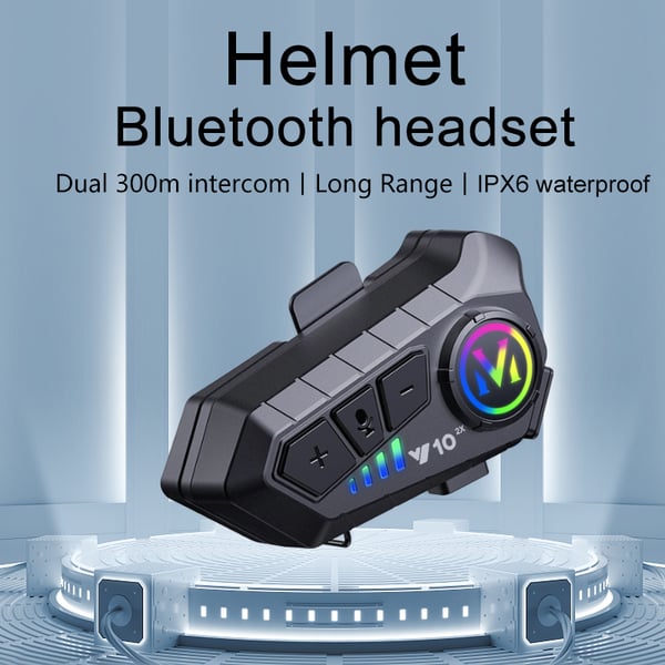 Bluetooth Helmet Headset mikrofonilla, musta Soft+Hard Mic