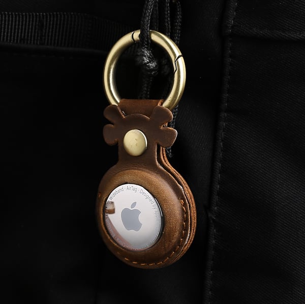 Ekte skinndeksel til Apple AirTag coffee