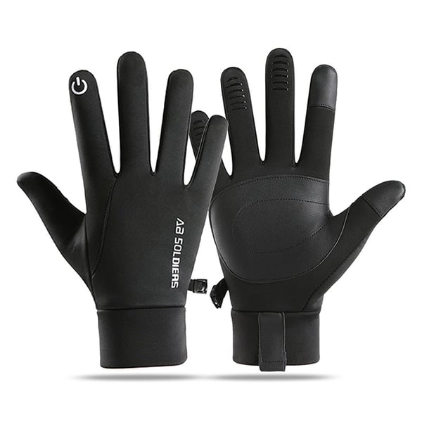 Talvikosketusnäytölliset käsineet - lämpimät, tuulenpitävät ja vedenpitävät Black XL