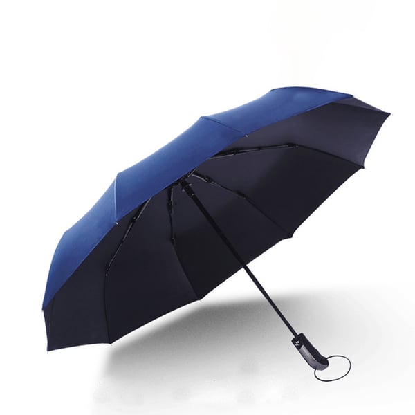 Automaattinen taittuva sateenvarjo - 10 kylkiluuta, musta liima NavyBlue