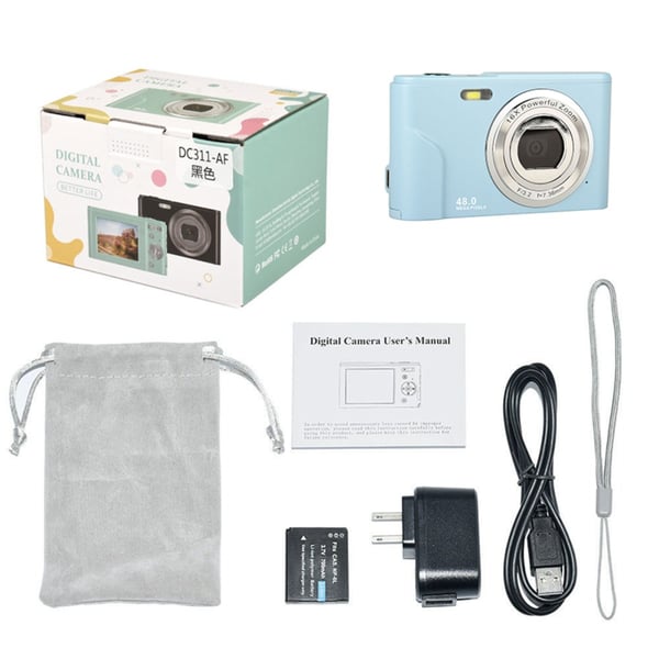 DC311 Kompakt digitalkamera med 32GB TF-kort LightBlue