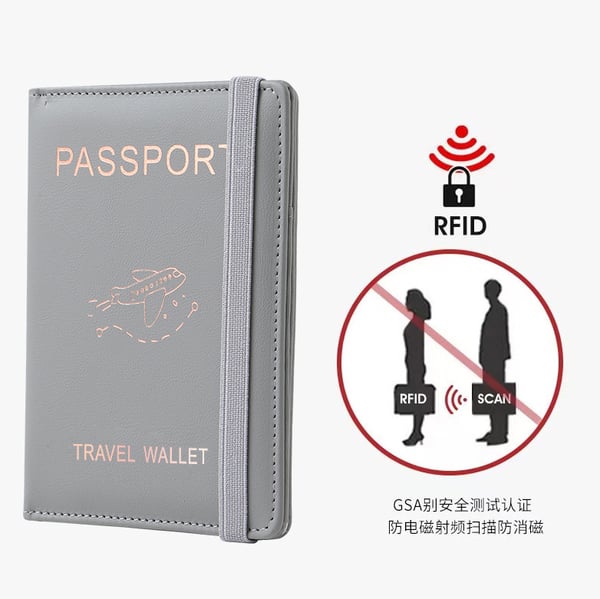 RFID-estopassipidike ja matkalompakko Grey