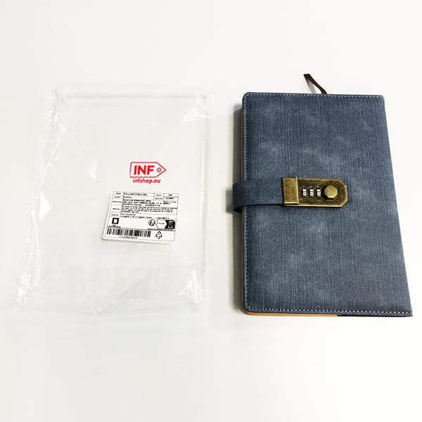 Vintage notesbog med adgangskodelås DarkBlue