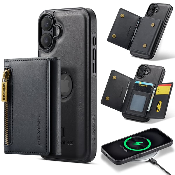 2-i-1 magnetisk telefondeksel til iPhone 16 Pro - Svart