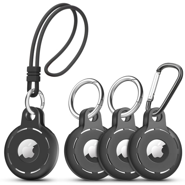 Silikoninen AirTags-kotelo Apple AirTag -paikantimelle Black 4-Pack