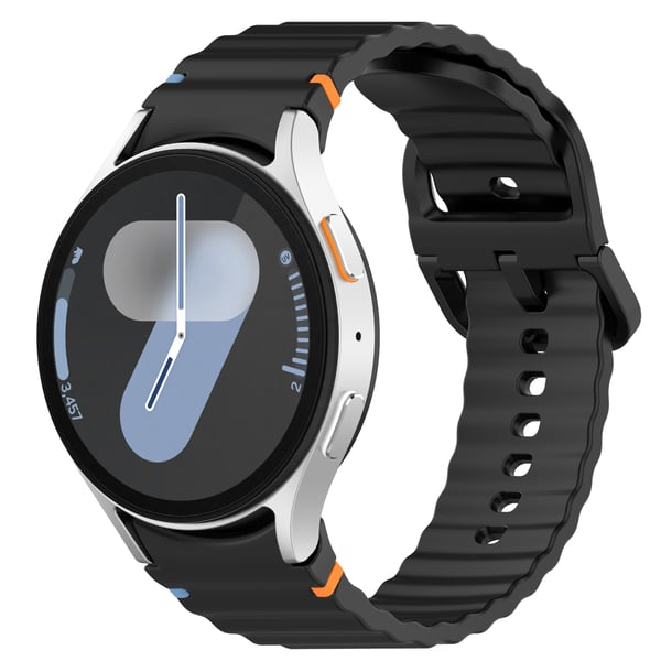 Tyylikäs silikoniranneke Samsung Galaxy Watch 7 -älykelloon Black