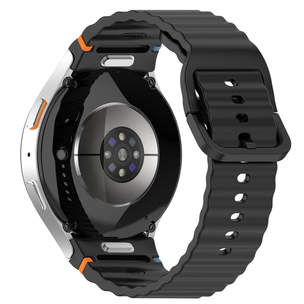 Tyylikäs silikoniranneke Samsung Galaxy Watch 7 -älykelloon Black
