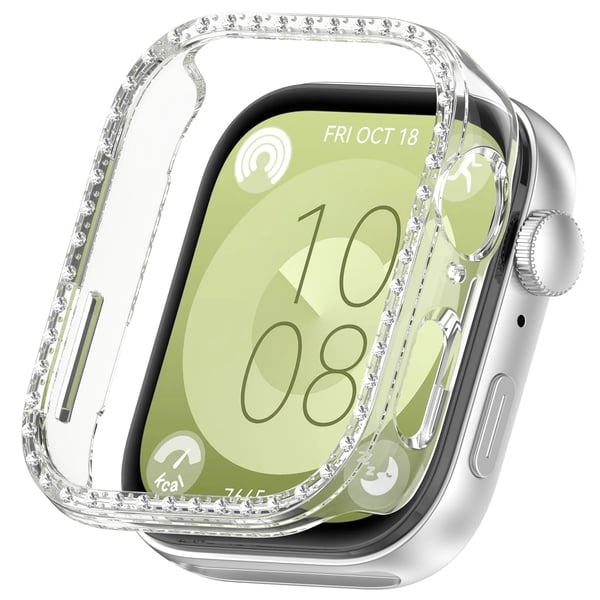 Huawei Watch Fit 3-deksel med diamantformet PC-hulbeskyttelsesdeksel Transparent