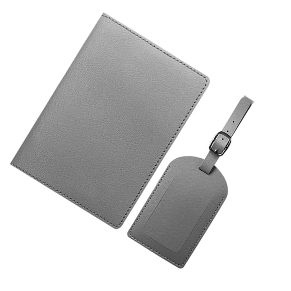 PU-nahkainen passipidike ja matkatavaralippasarja Grey