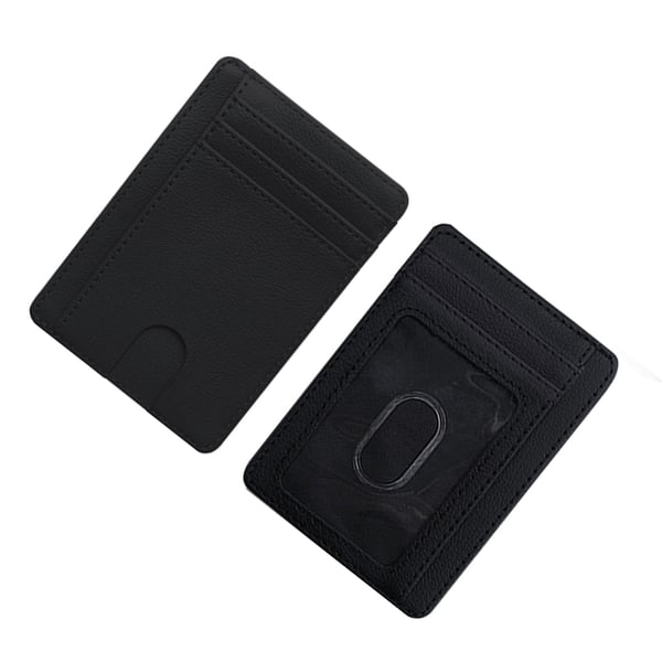 RFID-estokorttipidike, 8 korttipaikkaa PU-nahkainen korttikotelo Black