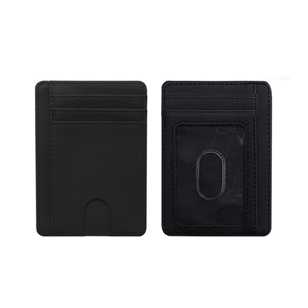 RFID-estokorttipidike, 8 korttipaikkaa PU-nahkainen korttikotelo Black