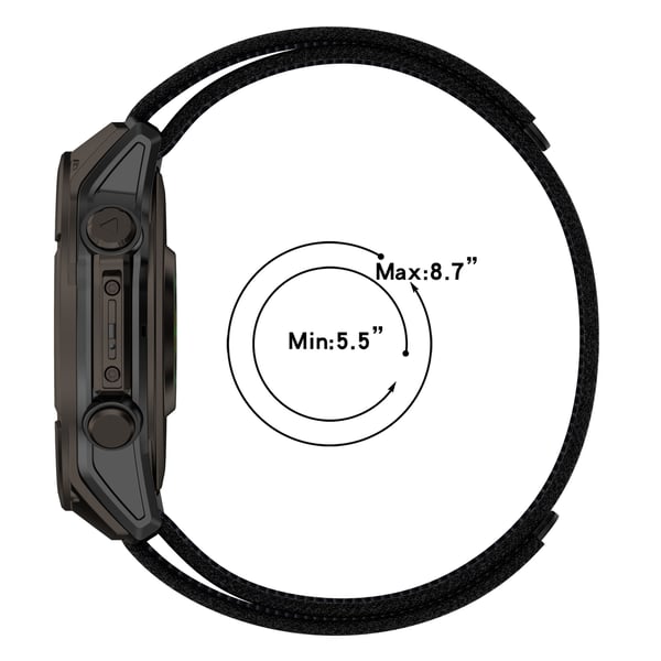 Nailonranneke Garminille, 22 mm Black