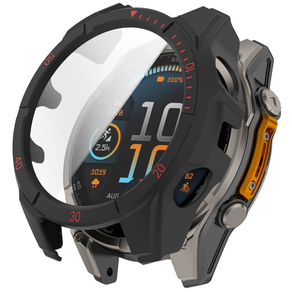 Garmin Fenix 8 -kellon suojakotelo Black+Red 51MM