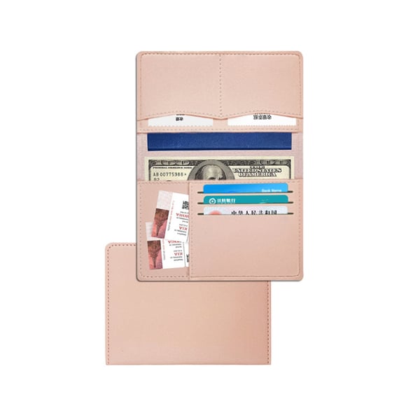 Tyylikäs & Käytännöllinen Passikotelo PU-Nahkaa - Vaaleanpunainen Pink