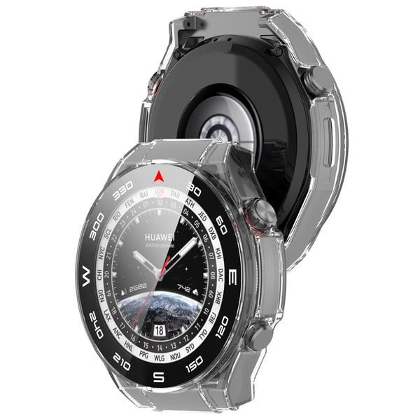 Beskyttelsesskall til Huawei Watch Ultimate - Integrert deksel og etui i sølv Transparent