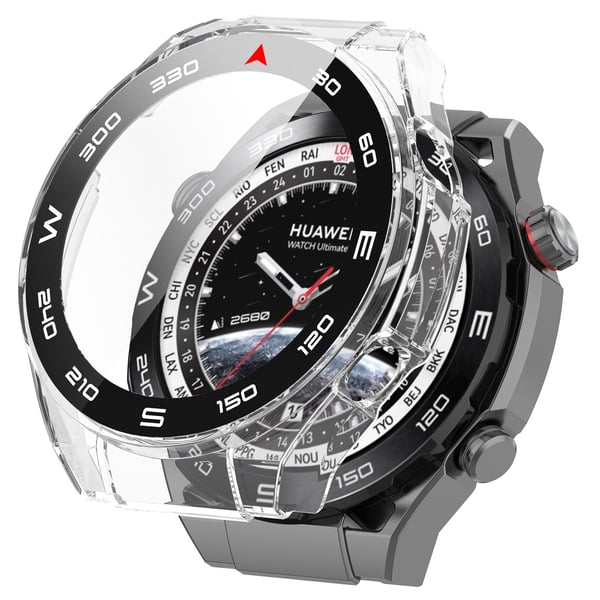 Beskyttelsesskall til Huawei Watch Ultimate - Integrert deksel og etui i sølv Transparent