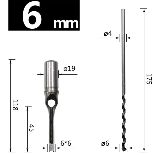 Trebor 9.5MM (3/8) - Firkantbor for Exakte Hull 6 mm