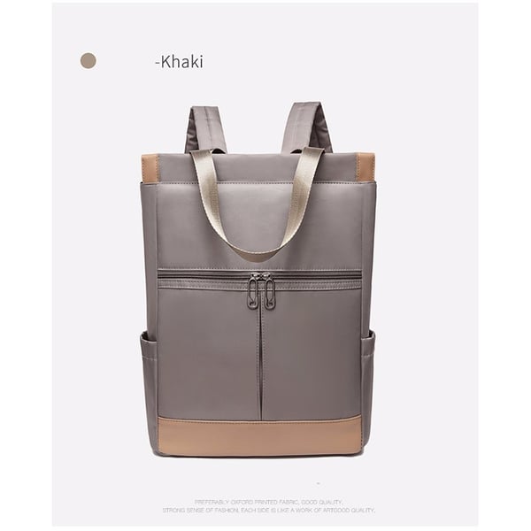 Svart nylon ryggsekk for hverdagsbruk Khaki