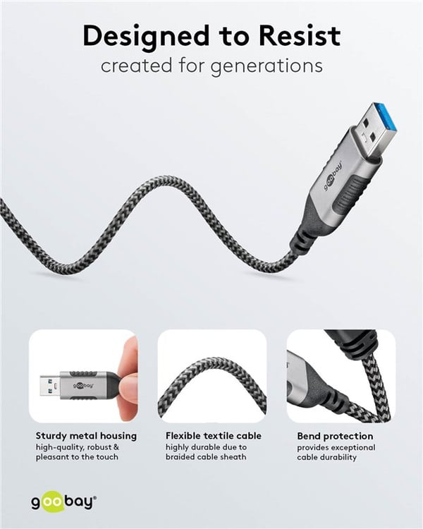 Ethernet-kabel USB-A 3.0 till RJ45, Slim, 7,5 m
