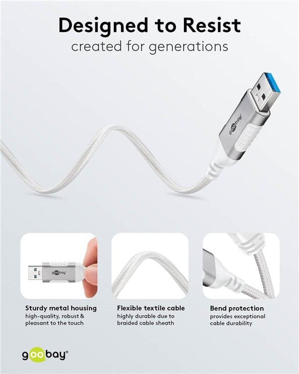Ethernet-kabel USB-A 3.0 till RJ45, Slim, 7,5 m