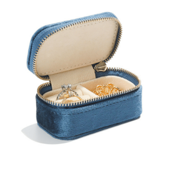 Velvet Mini bærbar smykkeskrin NavyBlue