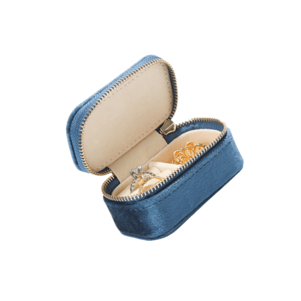 Velvet Mini bærbar smykkeskrin NavyBlue