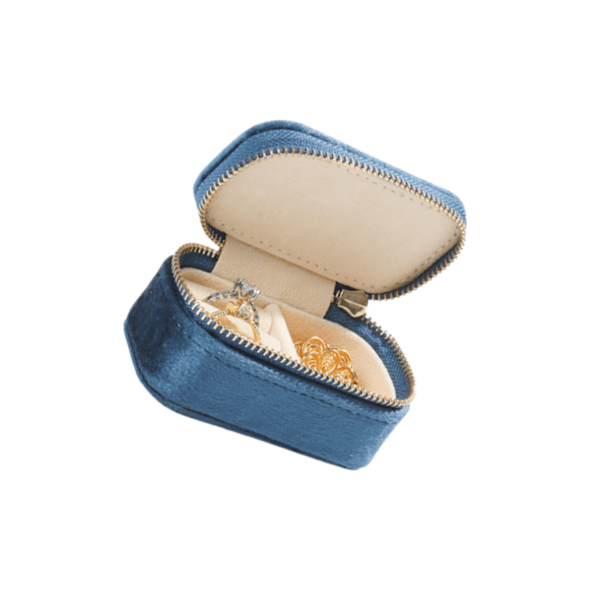 Velvet Mini bærbar smykkeskrin NavyBlue