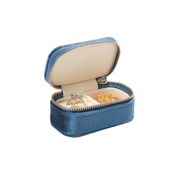 Velvet Mini bærbar smykkeskrin NavyBlue