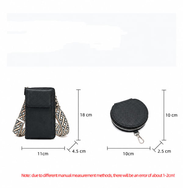 Kvinners skulderveske Crossbody mobiltelefonveske Black