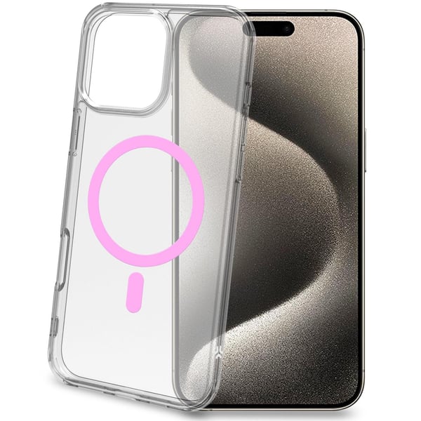 Gelskin mag Magnetisk Deksel MagSafe iPhone 16 Pro Max Gjennomsiktig + Rosa